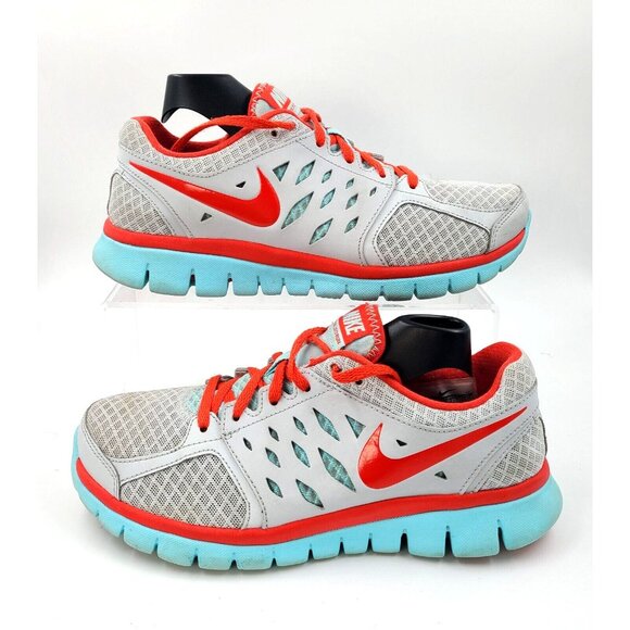 Nike Flex 2013 Run Style 580440-016 Gray Turquoise/Orange Shoes Women's 7.5 - Picture 8 of 14